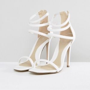 Missguided White strap heels